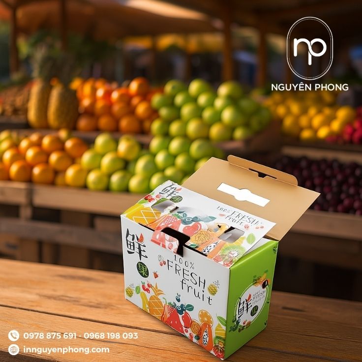 Thùng carton đựng ổi in đẹp mắt